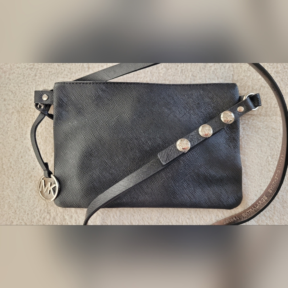 MICHAEL Michael Kors Black Mini Bag with Silver Accents